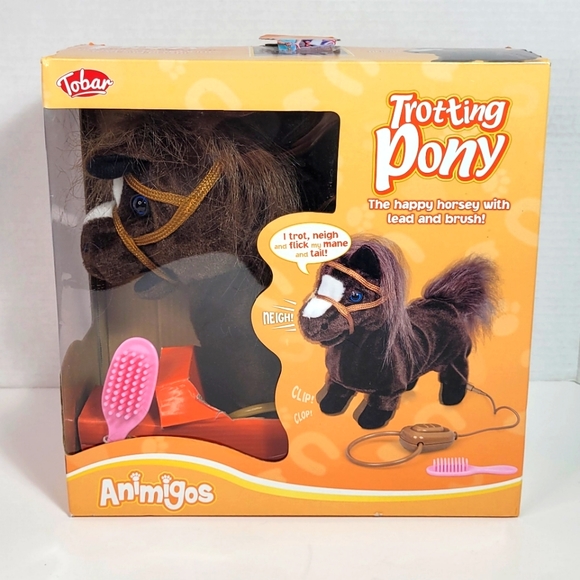 Trotting Pony the Happy Horsey with Lead and Brush with Sound Animigos NOB - Picture 3 of 15